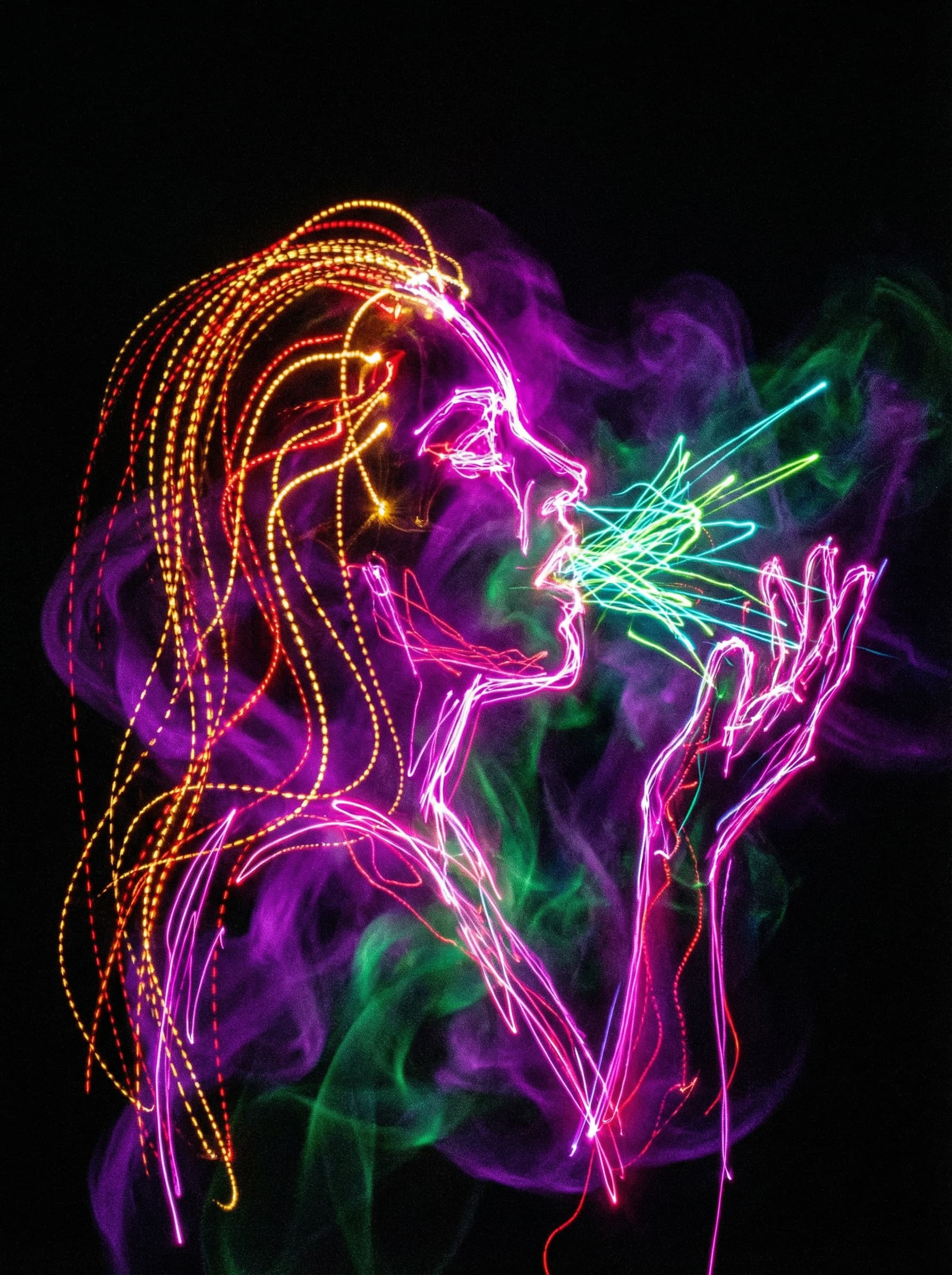 Abstract Light Painting Portrait