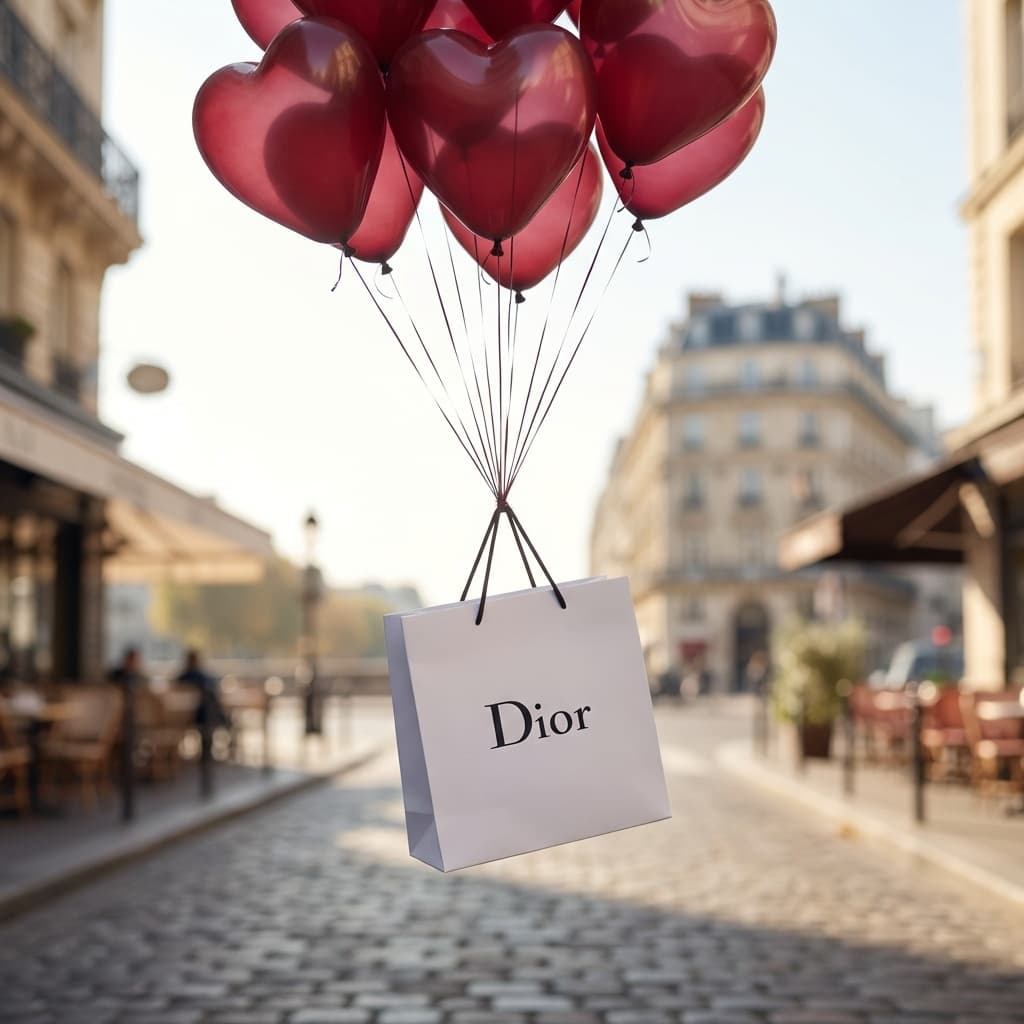 Dior bag with balloons