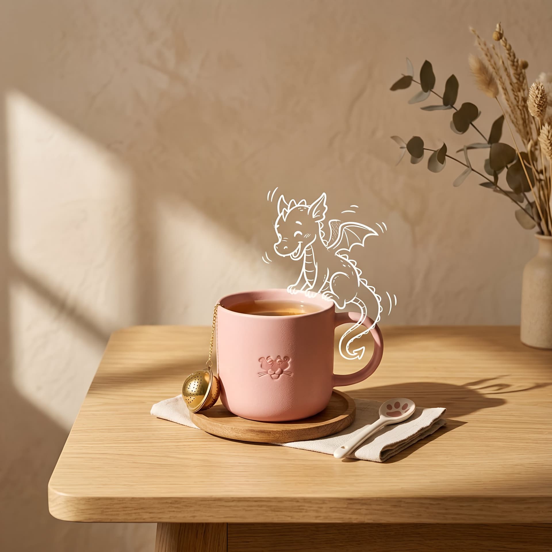 Small Dragon On Tea Mug