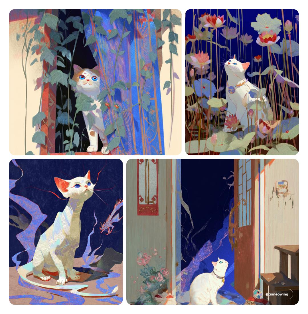 Celestial feline poster layout example