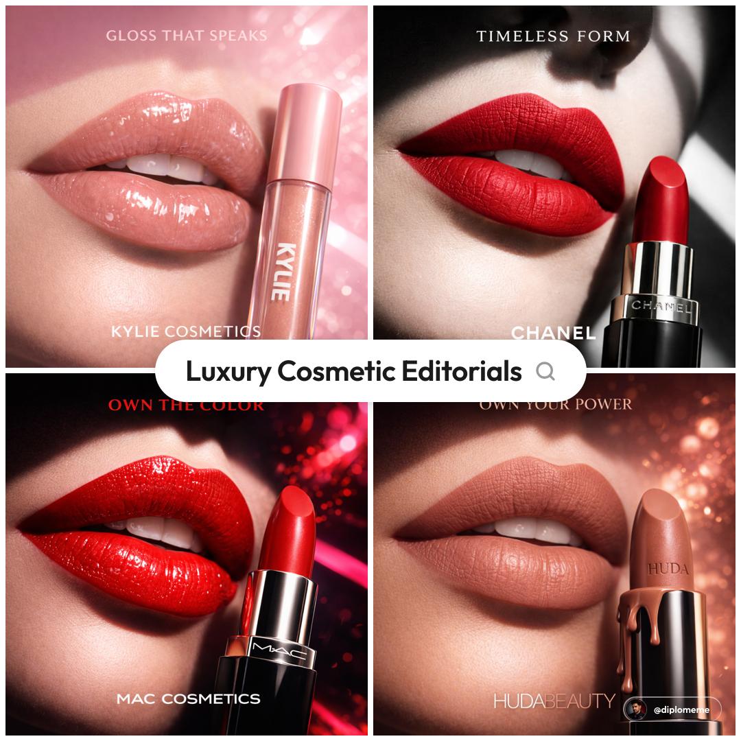 Luxury cosmetic editorial poster layout example
