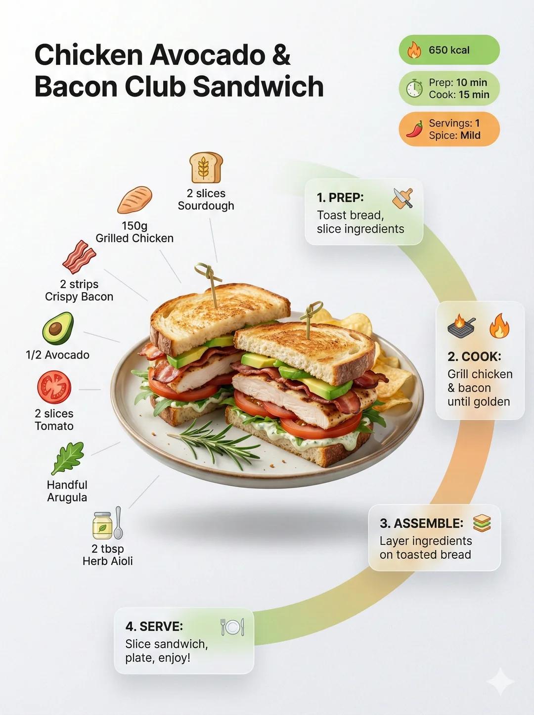 Chicken Avocado Club Sandwich