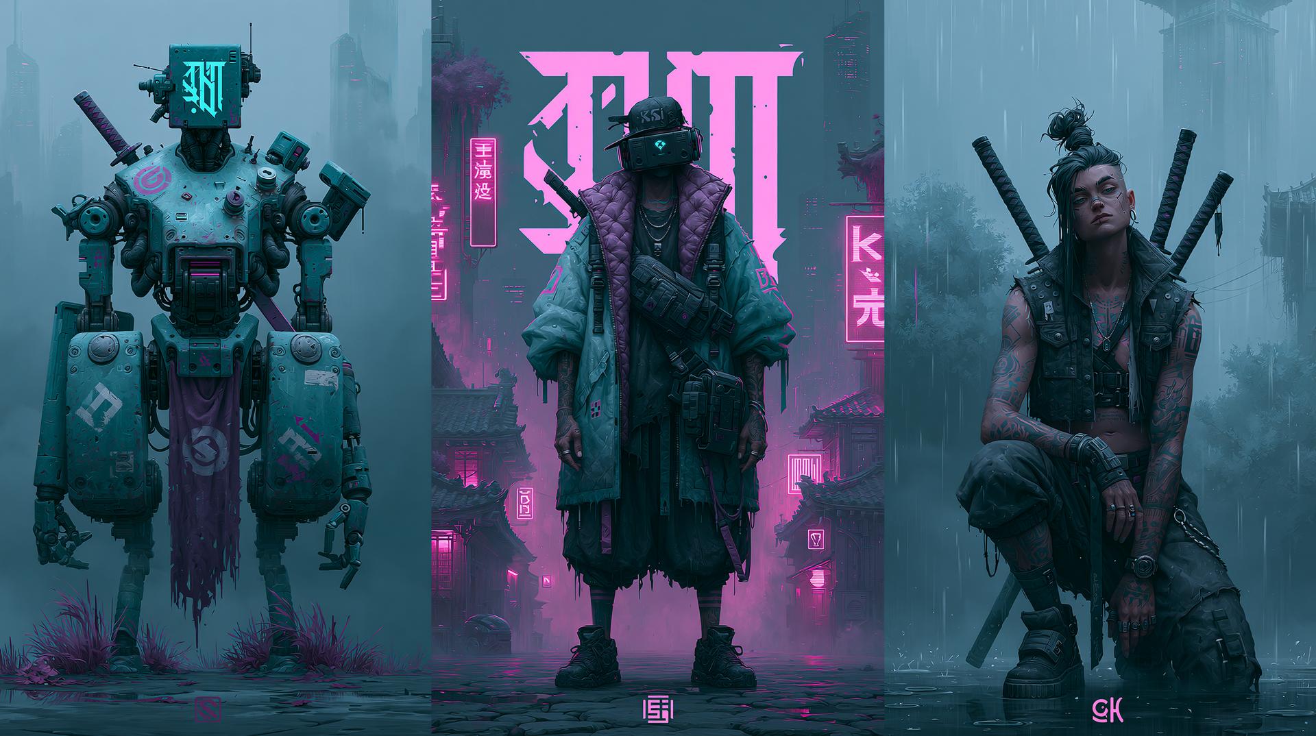 Neon Robotic Vanguard
