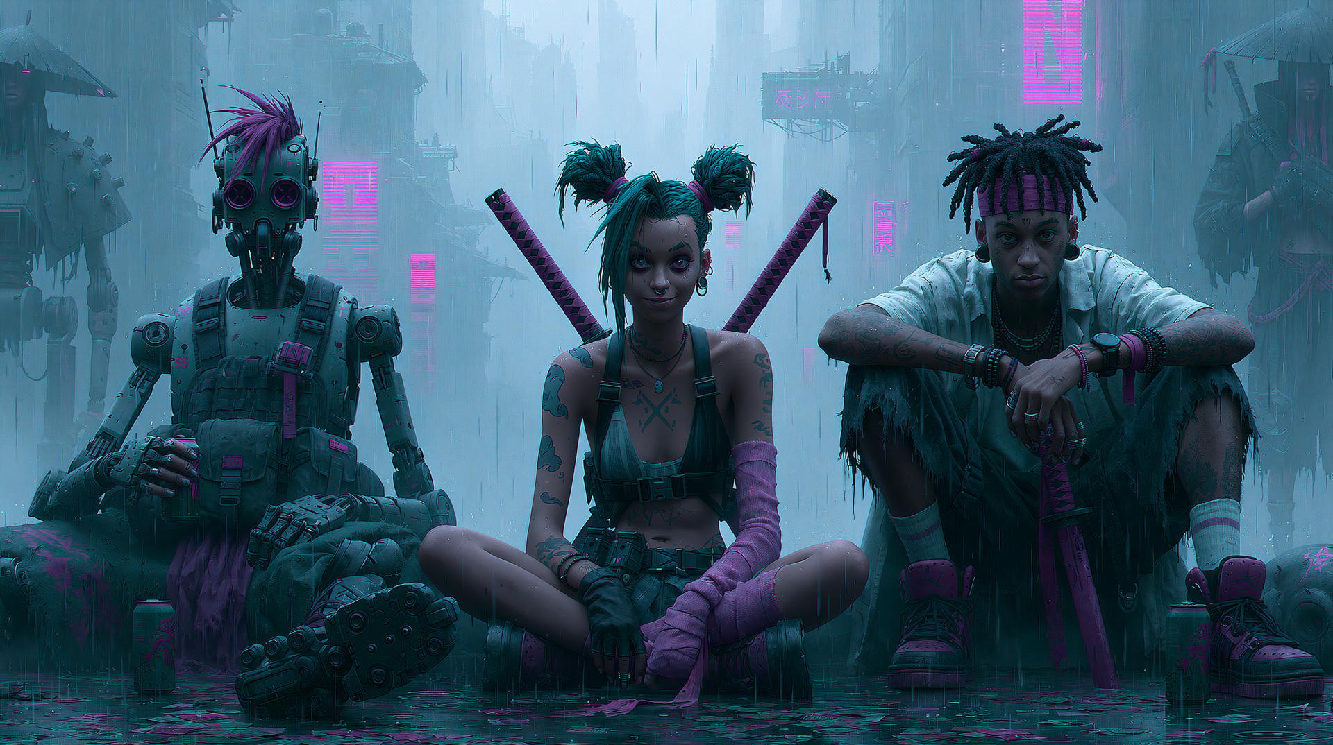 Bloodied Samurai Rain