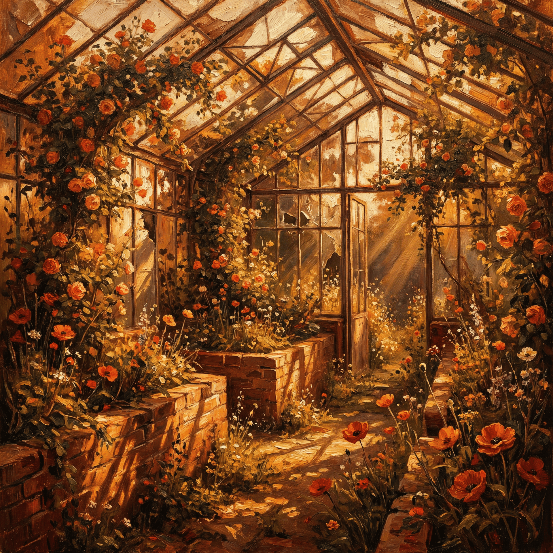 Sun-Drenched Floral Conservatory
