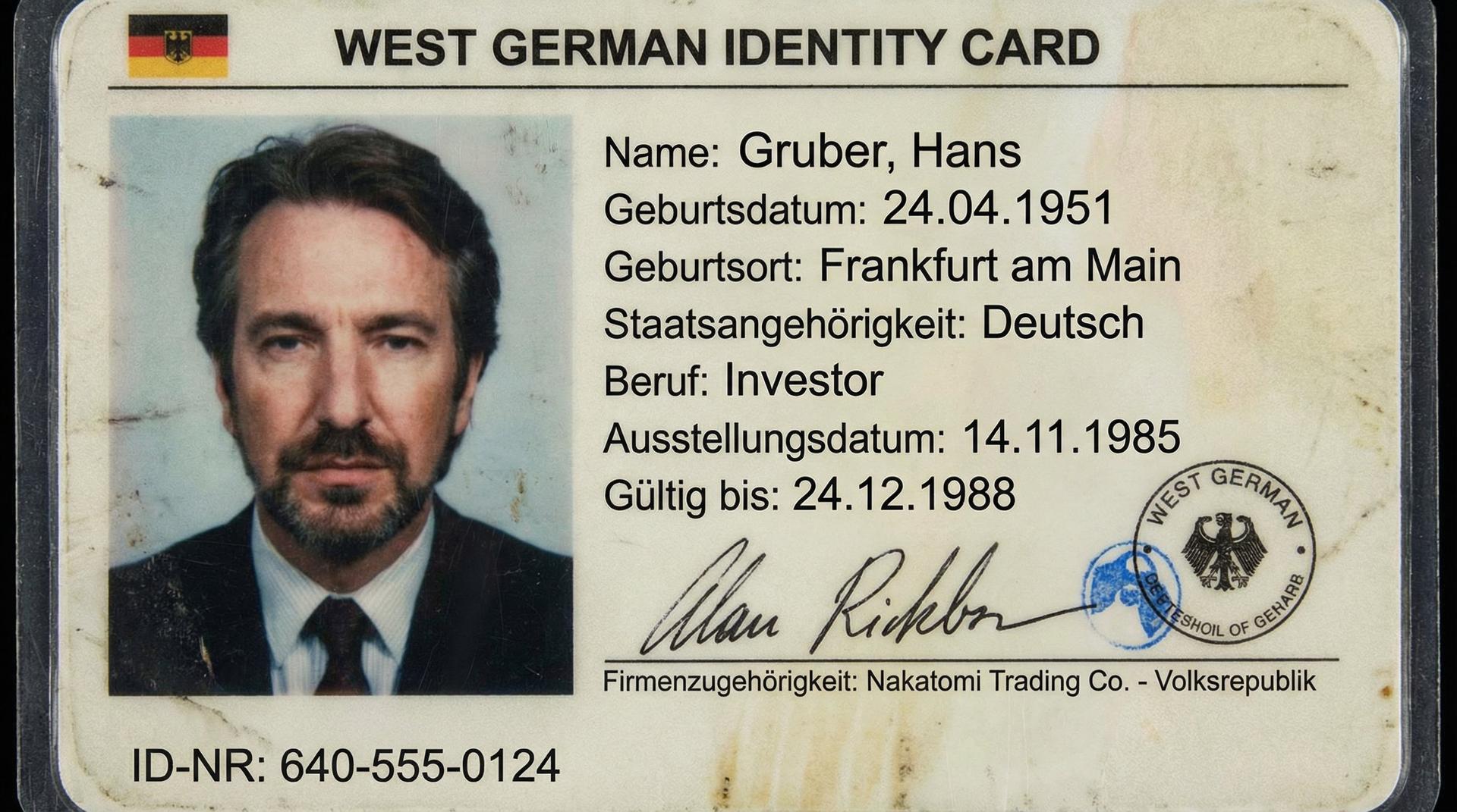 Hans Gruber Identity