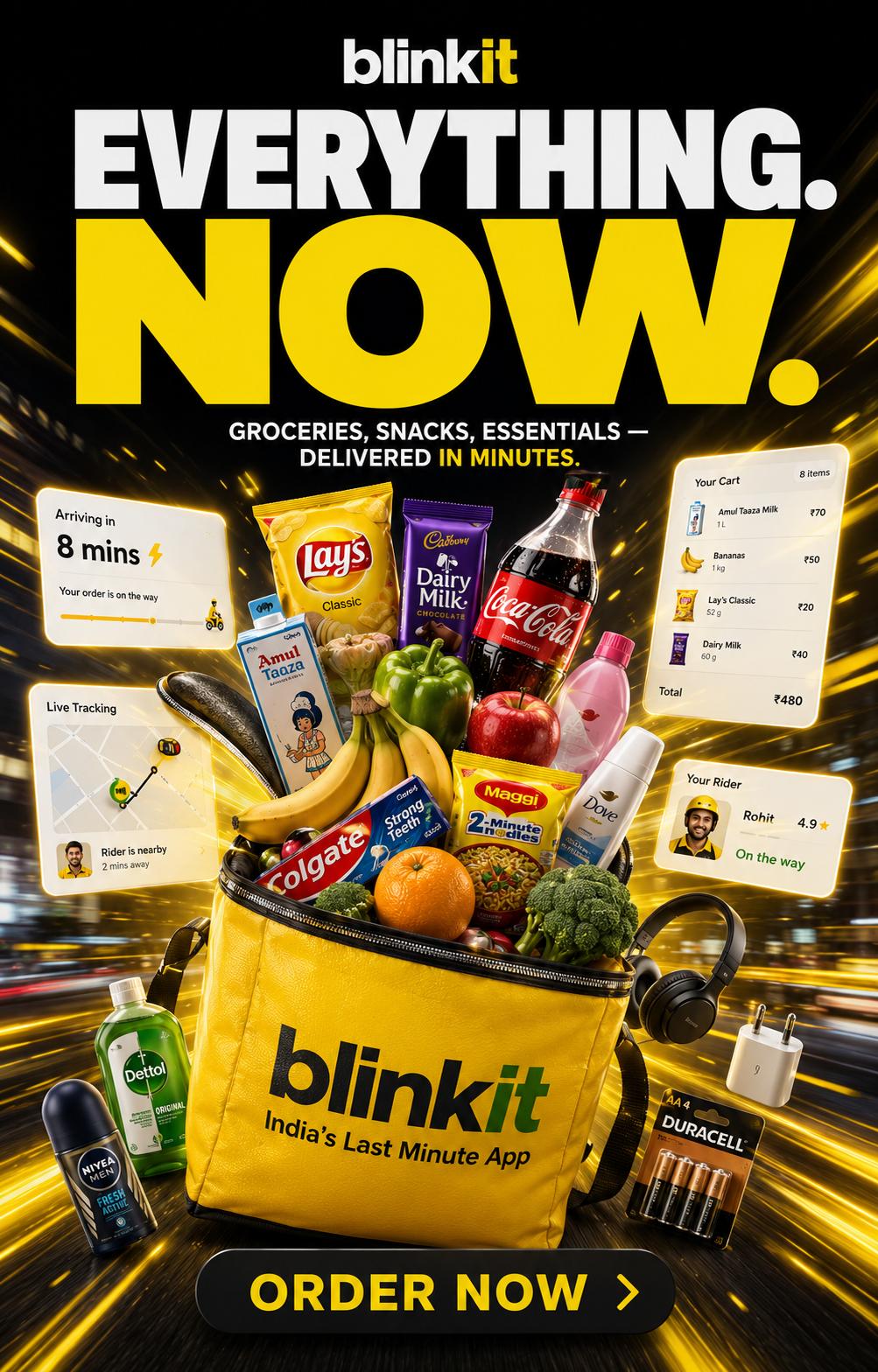 Yellow Blinkit Essentials
