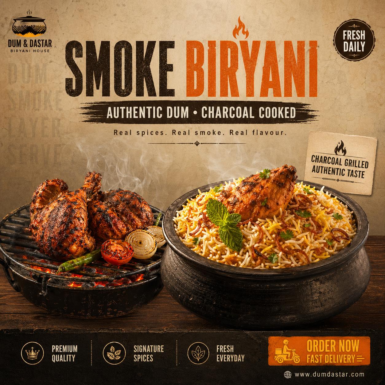 Smoky Charcoal Biryani