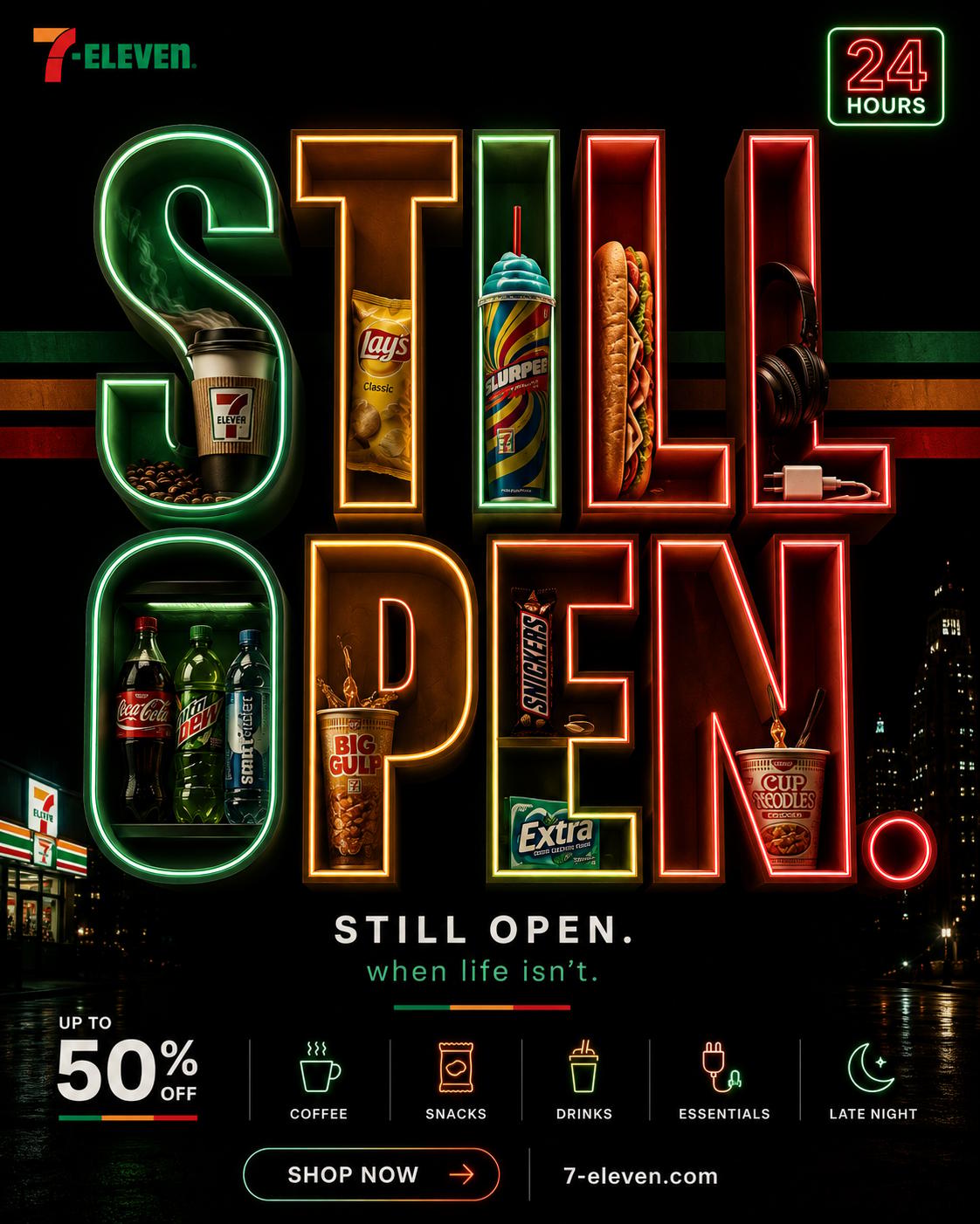 Neon Convenience Display