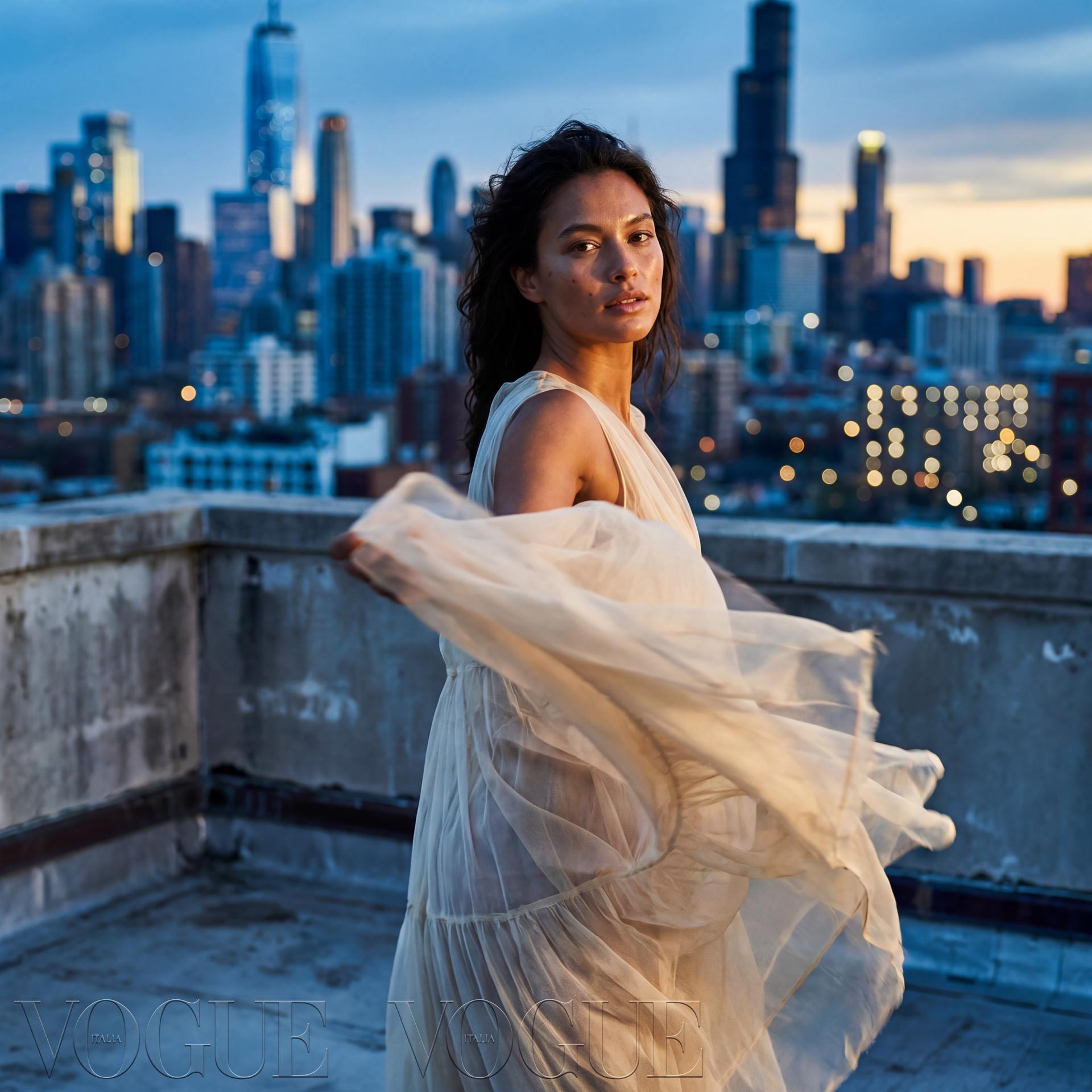 Ethereal Rooftop Gown