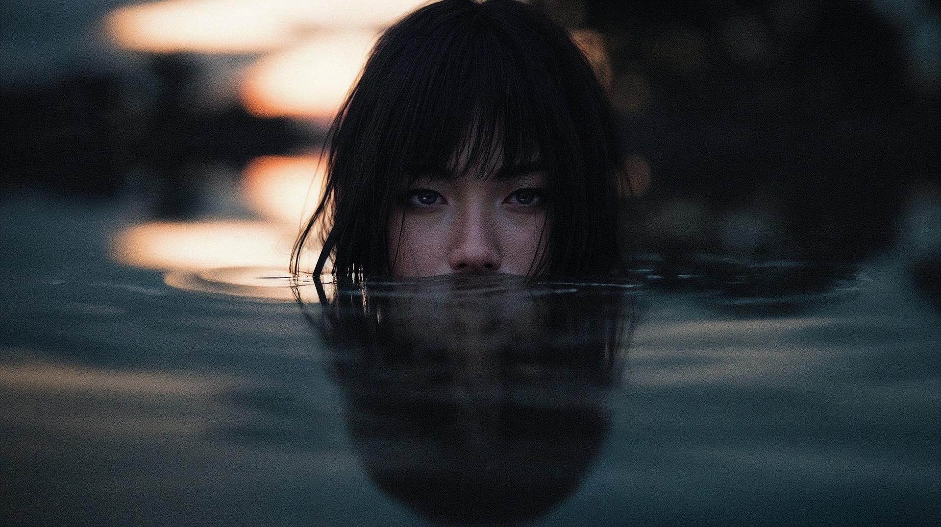 Woman Submerged Reflection