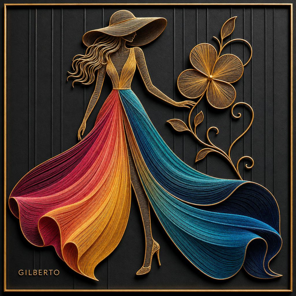 Gold Wire Rainbow Gown