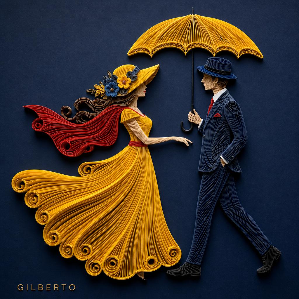 Quilled Umbrella Stroll