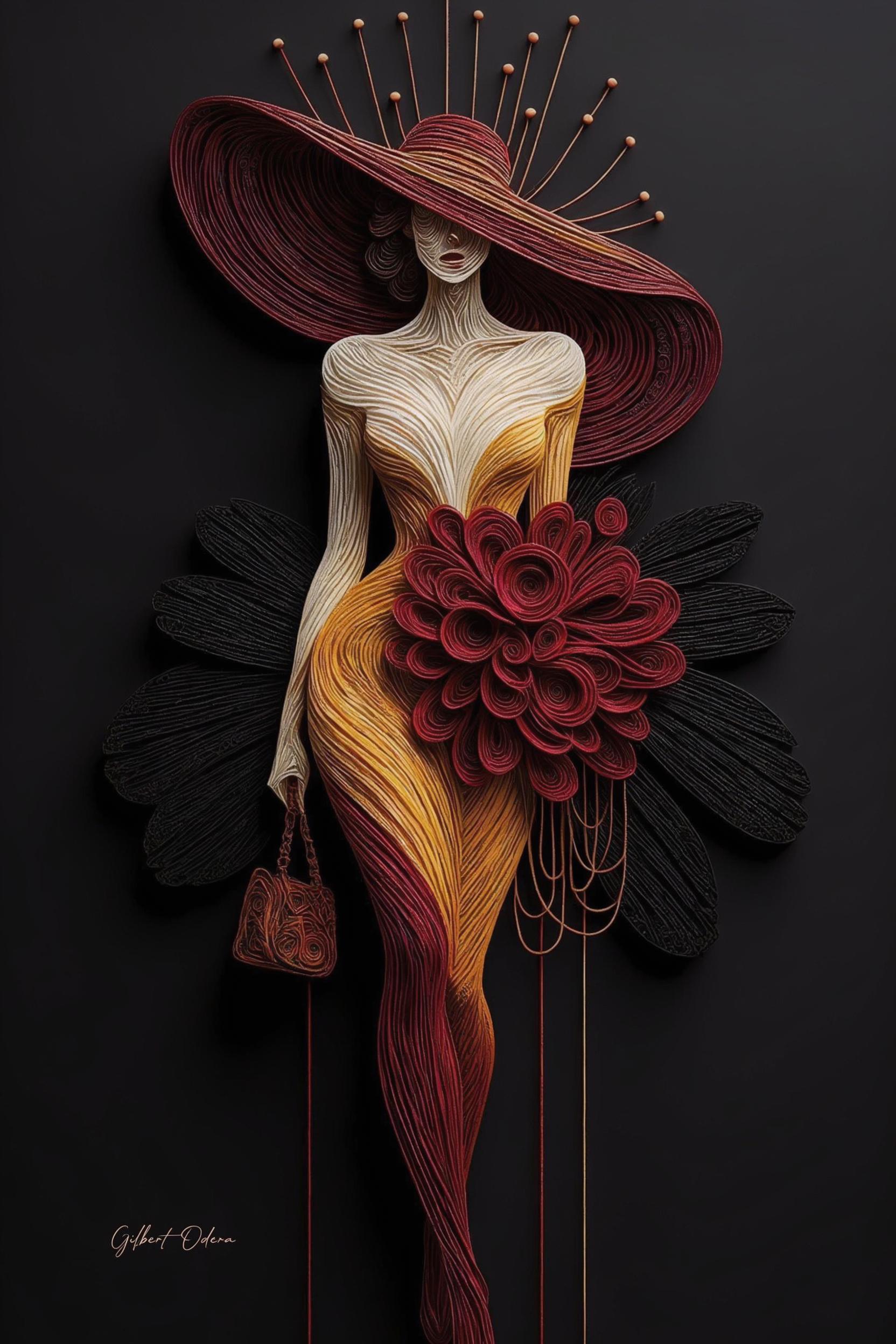 Crimson Quilled Bloom