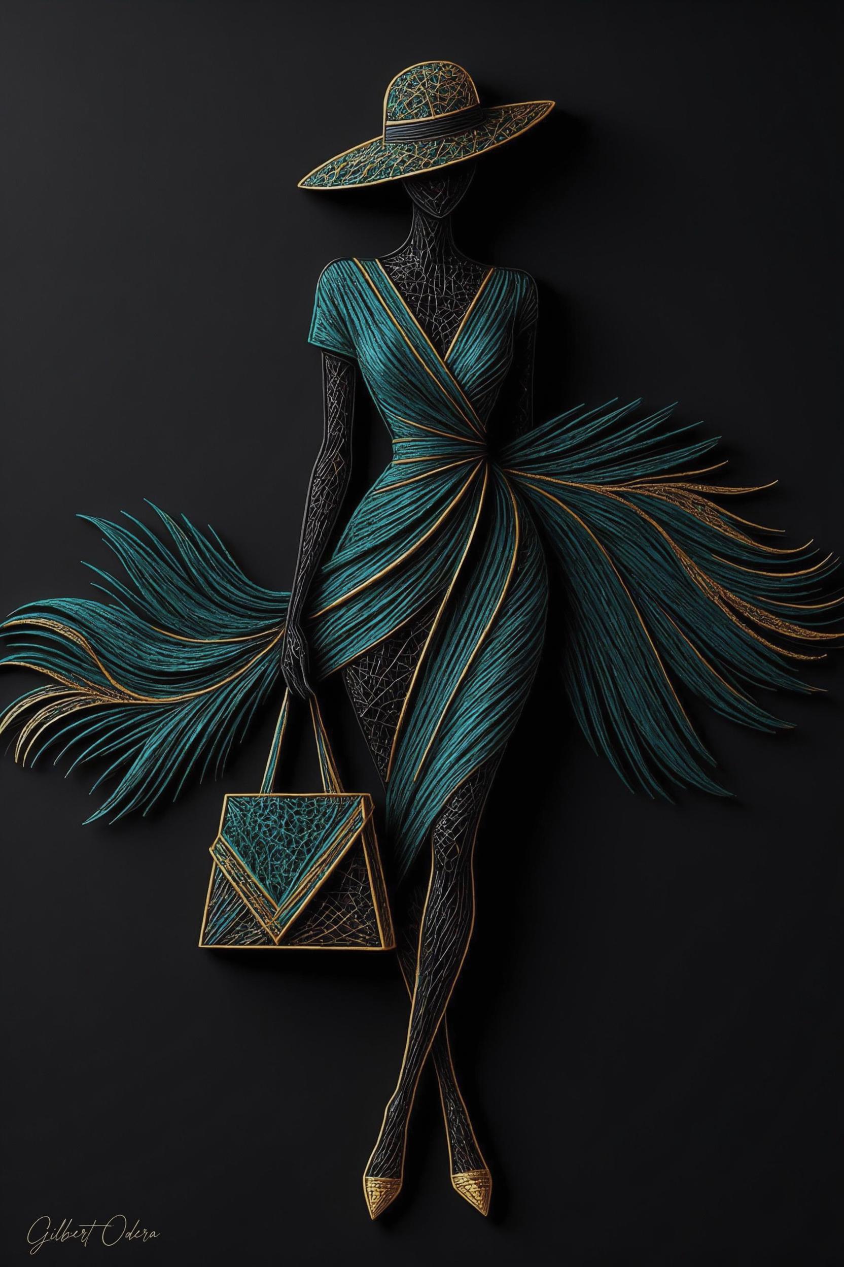 Teal Peacock Gown