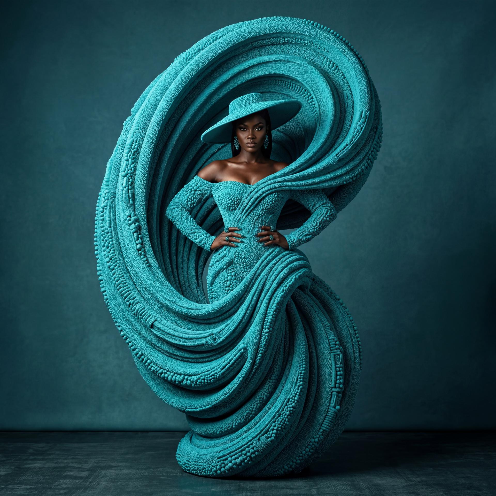 Teal Beaded Spiral