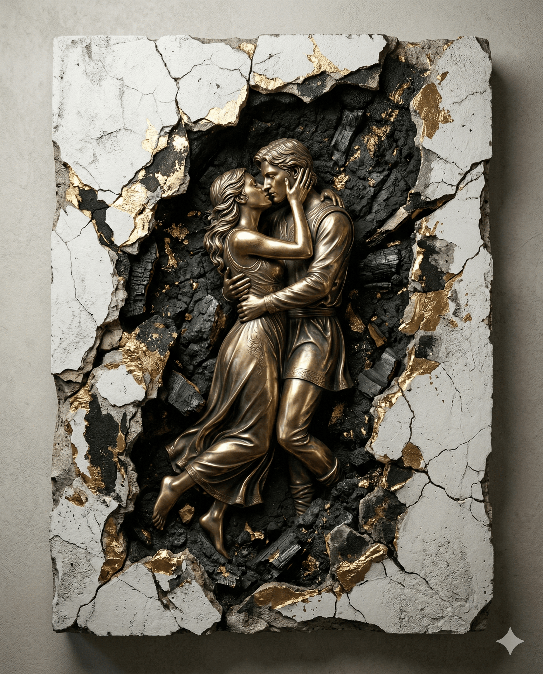 Bronze Kiss Relief