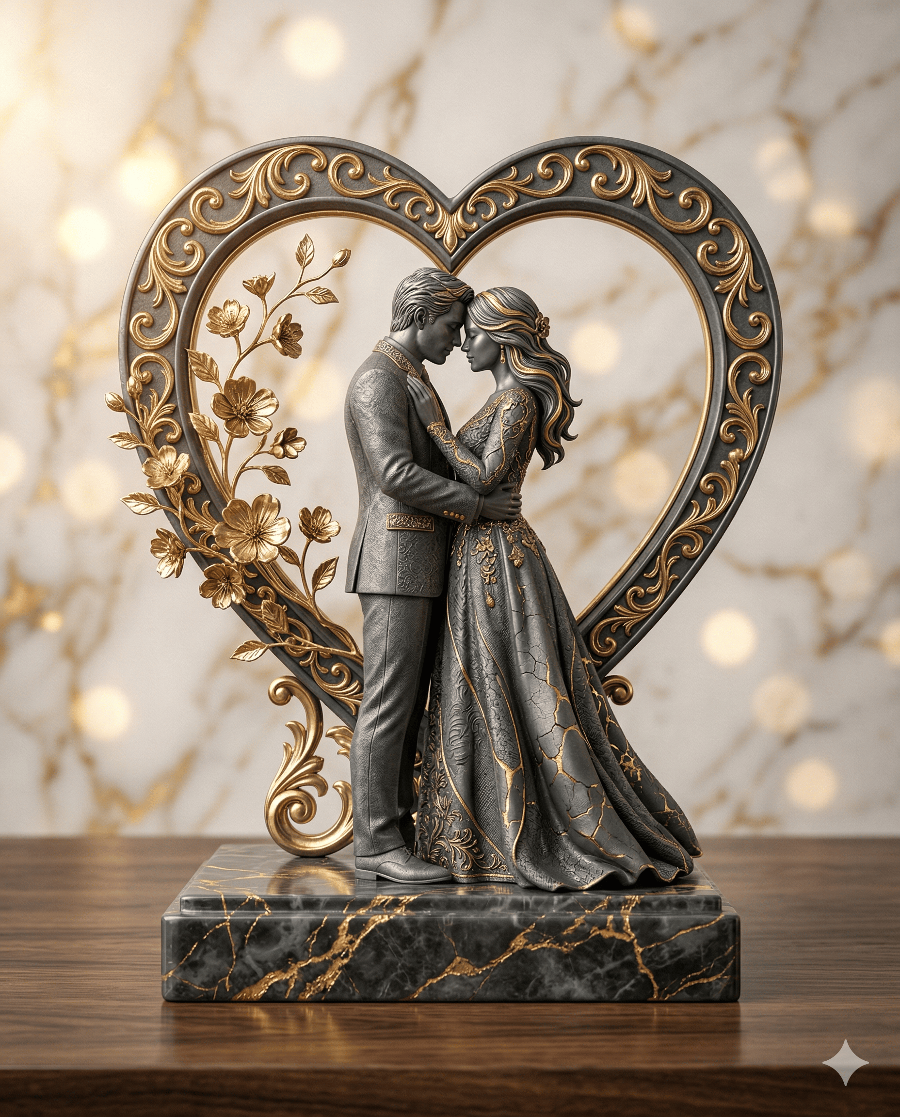Gilded Heart Figurine
