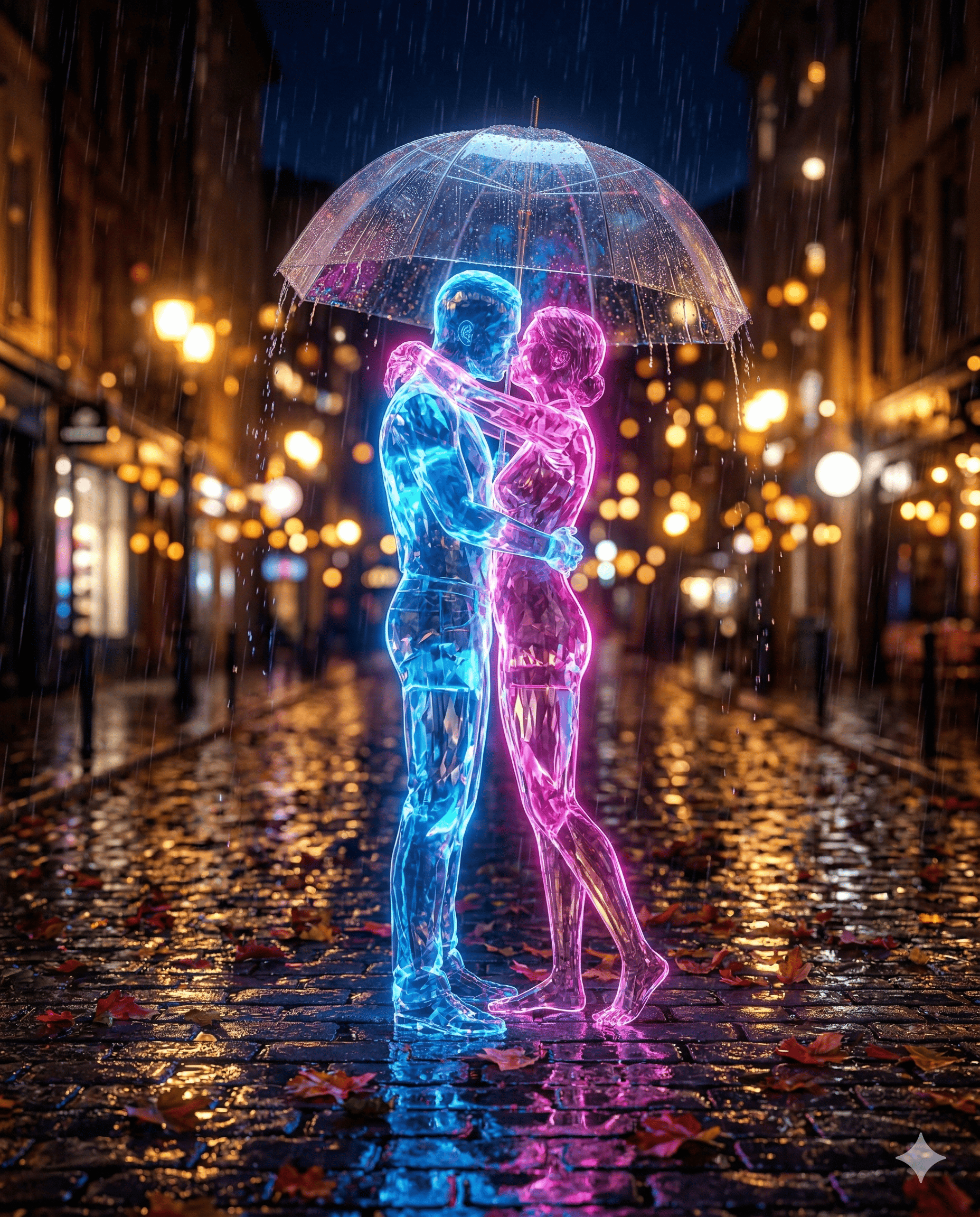 Neon Crystal Embrace