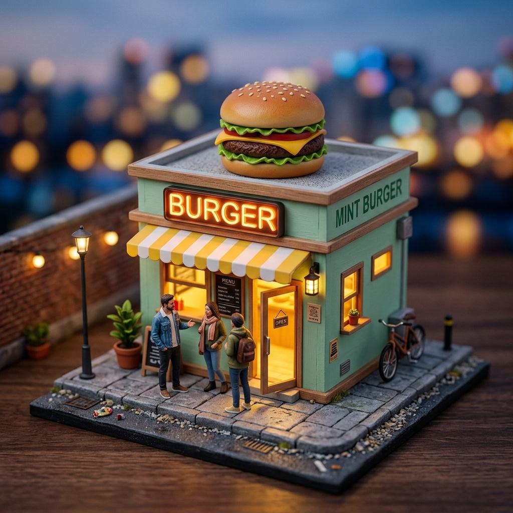 Mint Burger Miniature