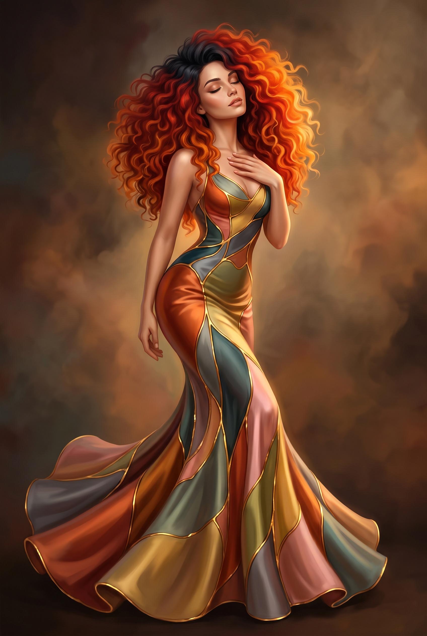 Fiery Patchwork Goddess