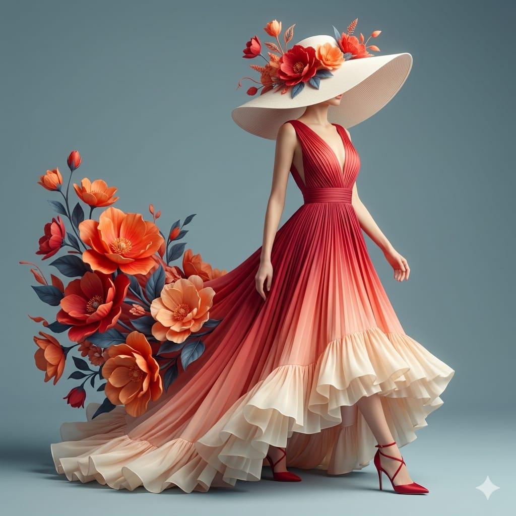 Coral Floral Bloom