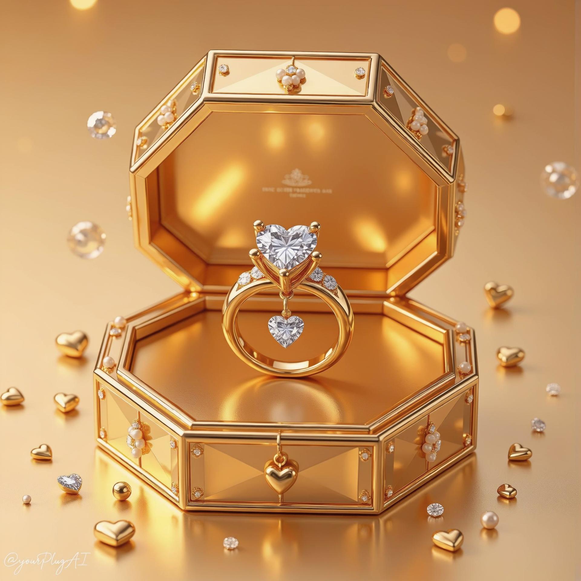 Heart Diamond Gold Case
