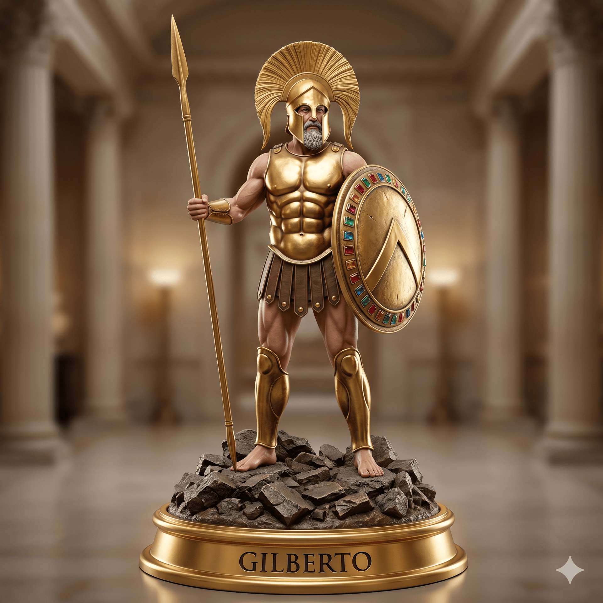 Gilded Spartan Warrior