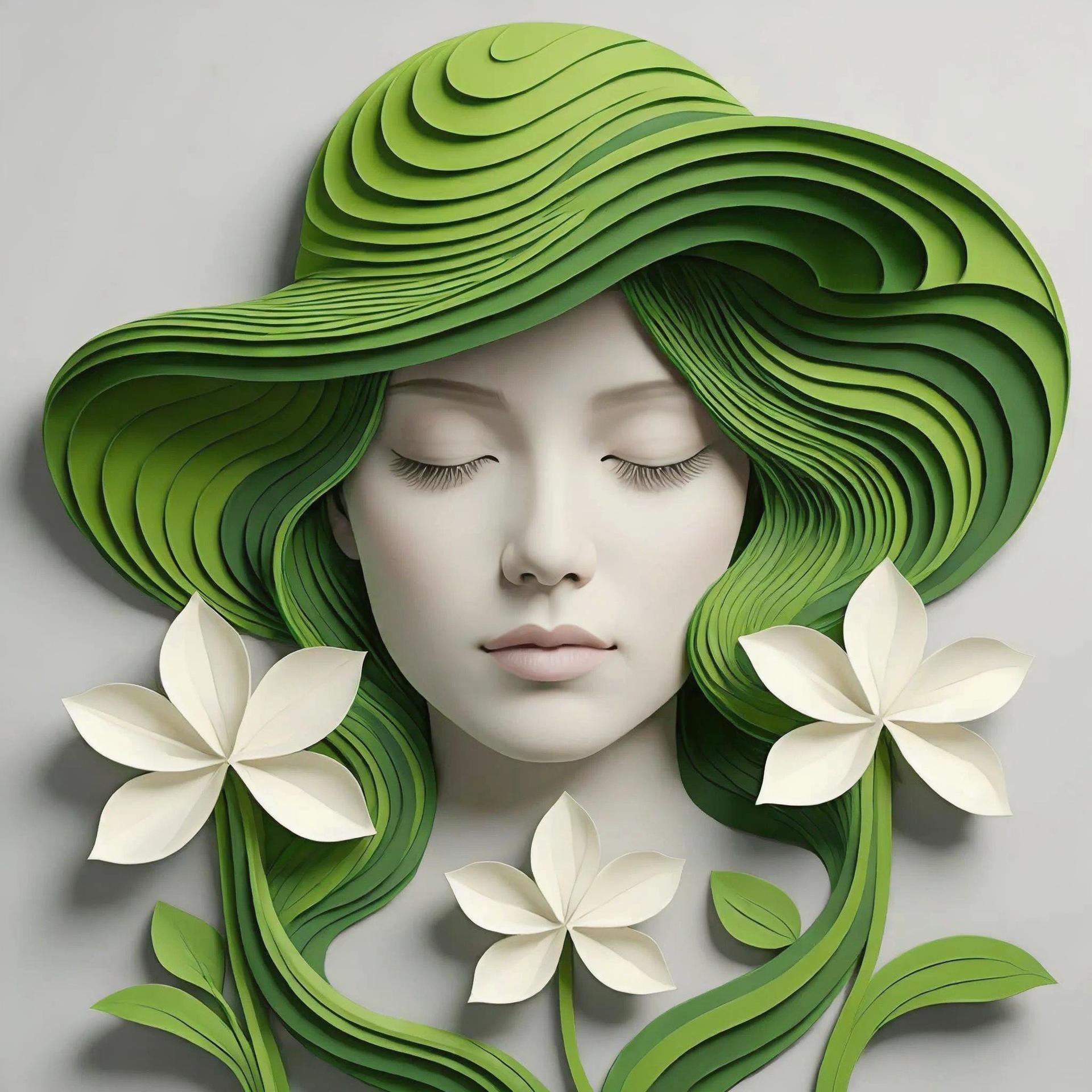 Green Papercut Serenity