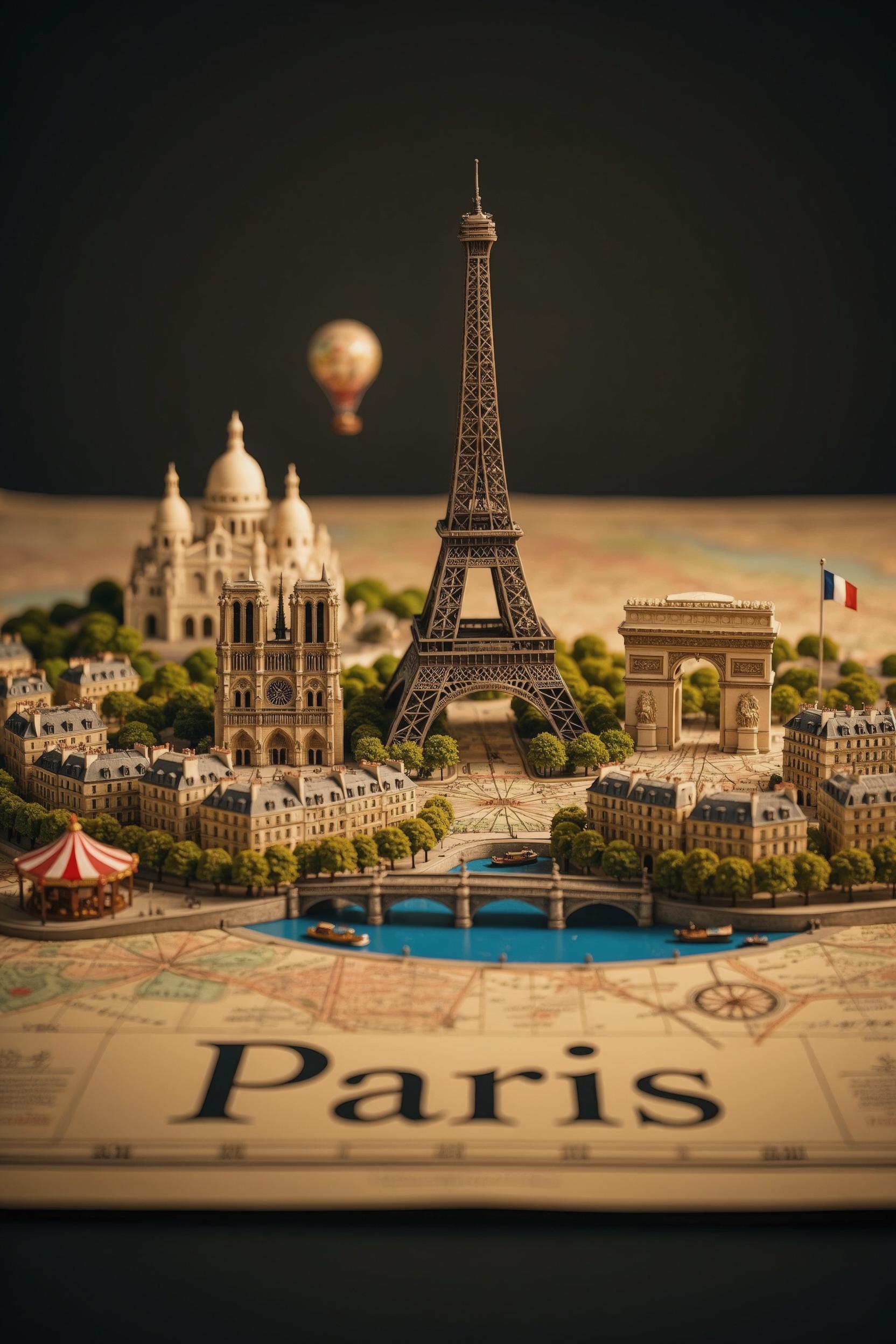 Vintage Paris Map