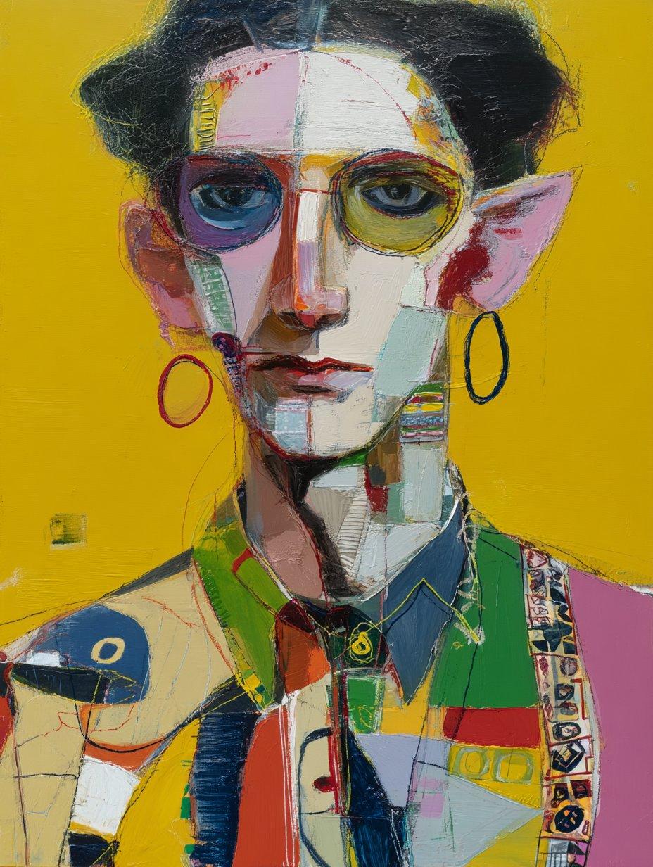 Spectacled Cubist Portrait