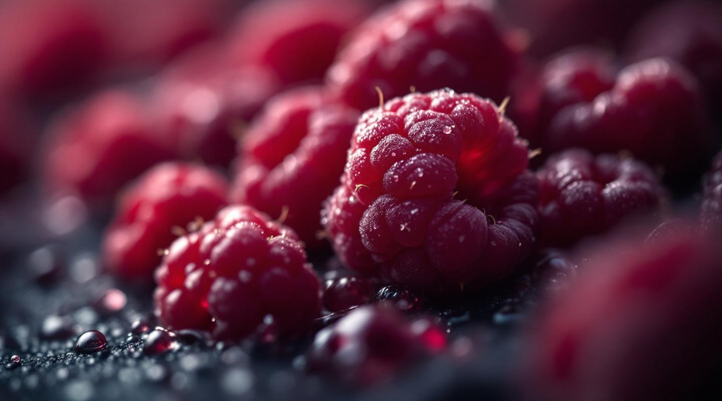 Frosted Red Raspberries